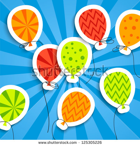 Orange and Black Balloons Vector