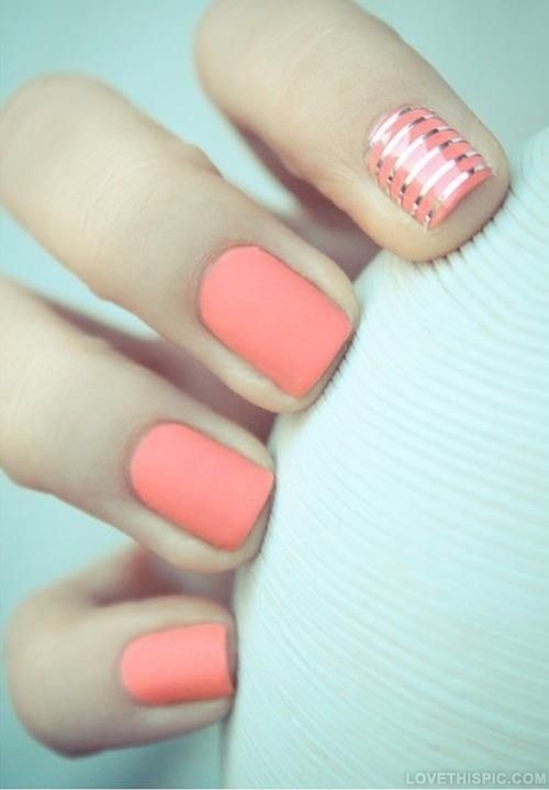 Peach Matte Nails