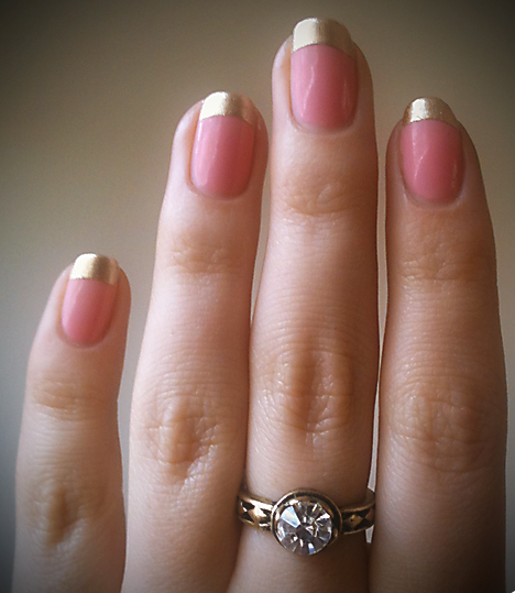 Pink and Gold Nail Design