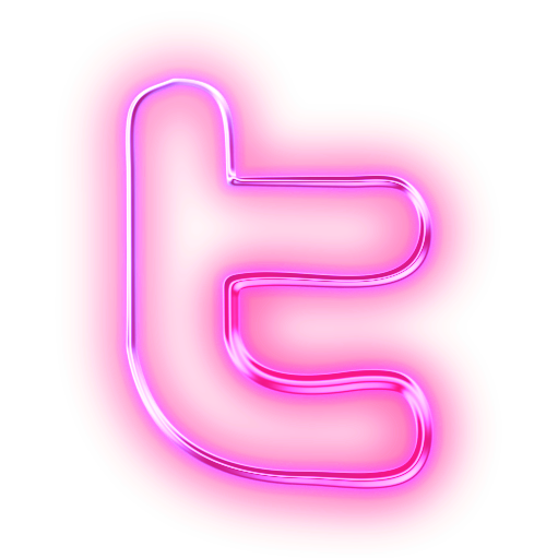 Pink Facebook and Twitter Logos