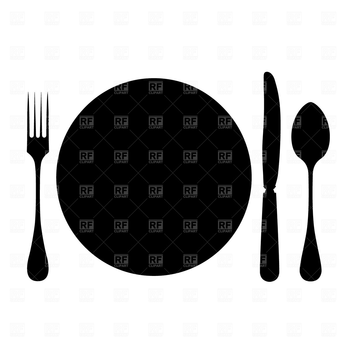 Plate Fork Knife Spoon Vector