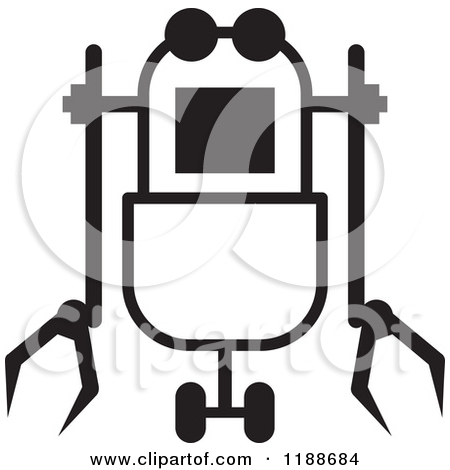 Robot Icon Black and White