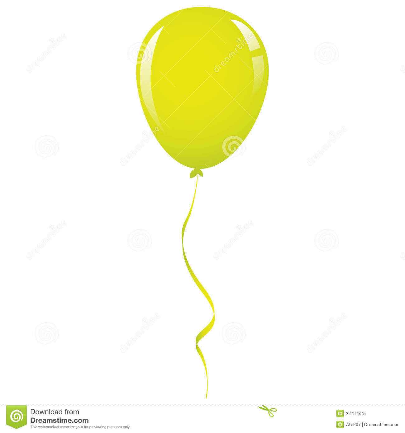 Single Balloon with String Clip Art