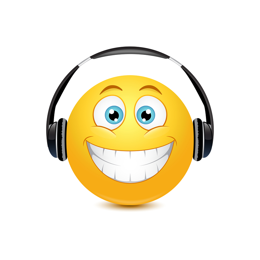 Smiley Face with Headphones