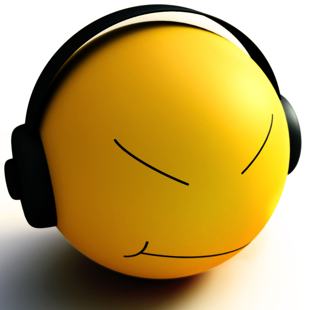 Smiley Face with Headphones