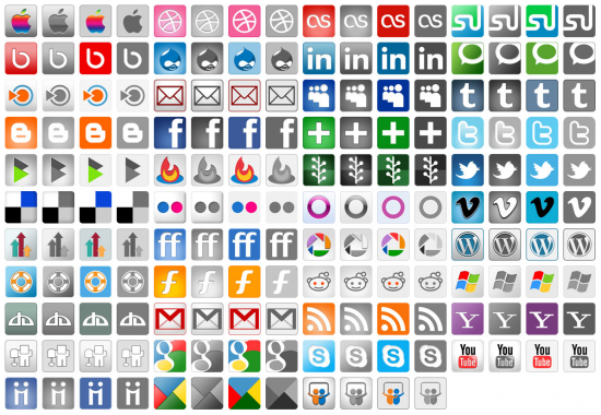 12 Social Logo Photoshop Images