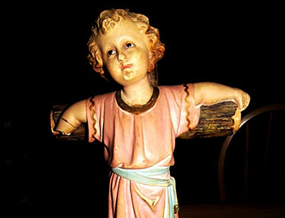 Spanish Religious Statue Glass Eyes Spanish Religious Statue Glass Eyes