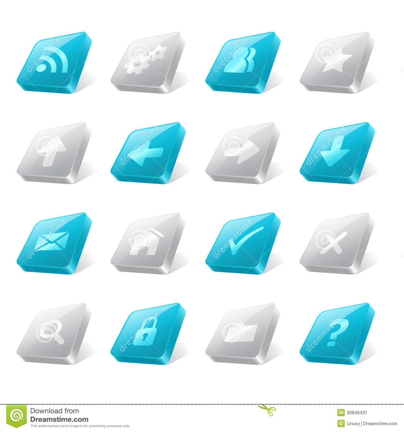 Square Web Icon Buttons