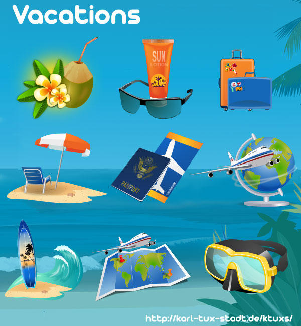 Summer Vacation Vector Art