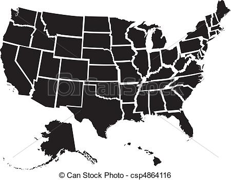 United States Map Vector Clip Art