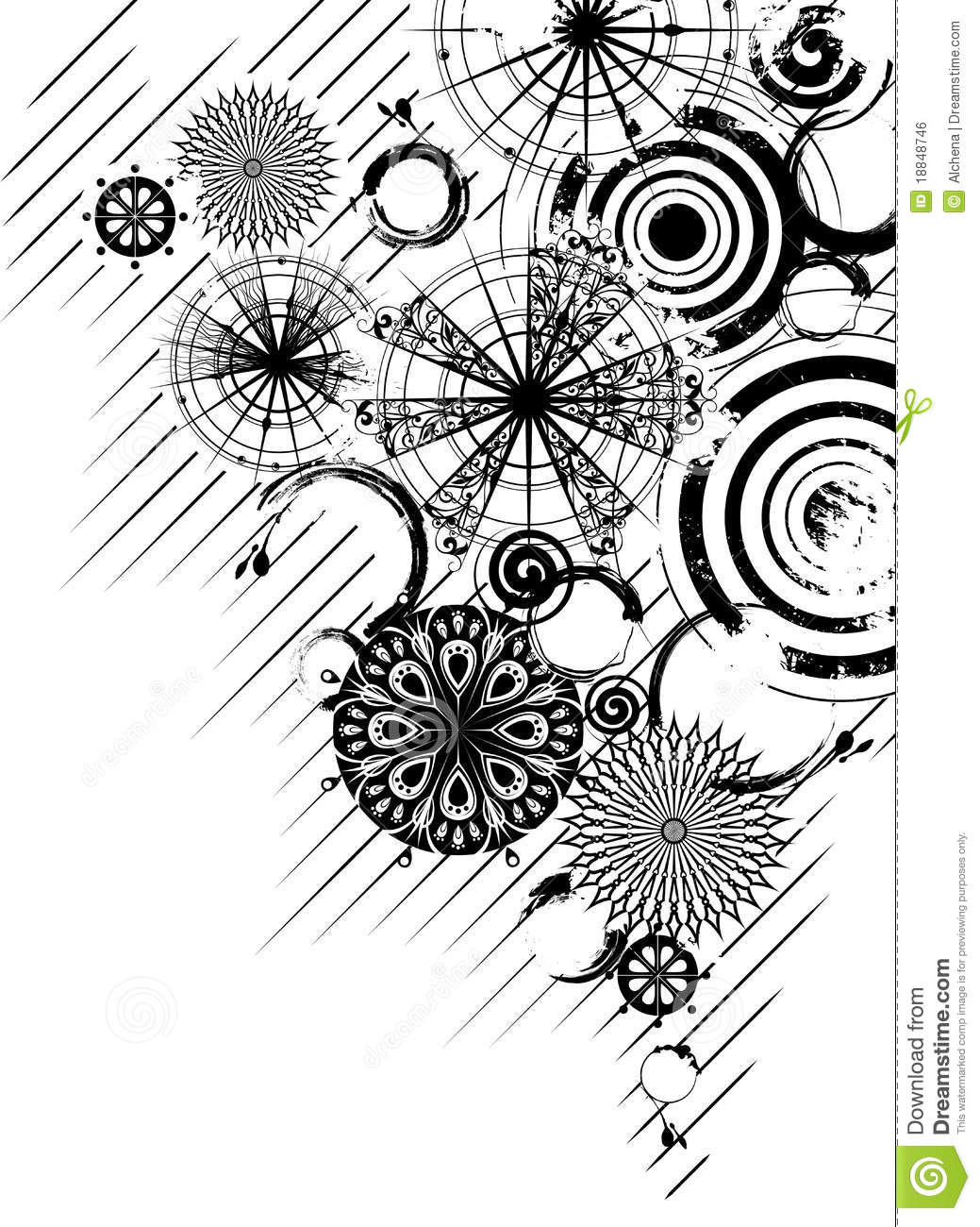 Vector Circle S Black and White