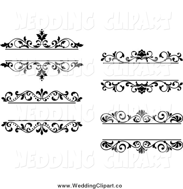 Vector Clip Art Black and White Wedding