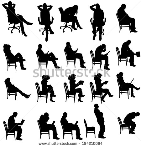 Vector People Silhouettes Sitting