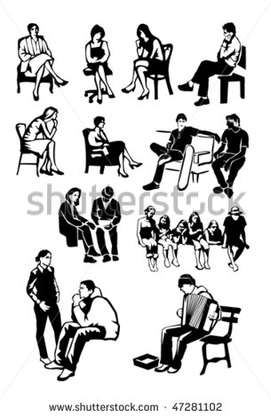 Vector People Sitting