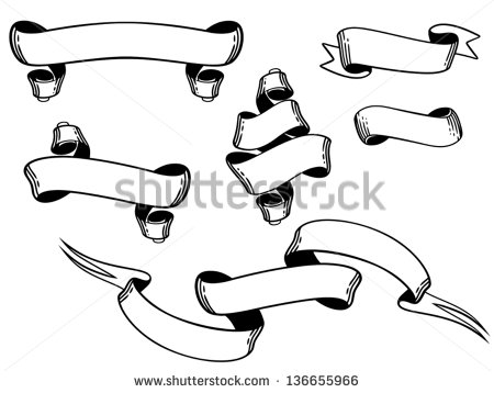 Vector Ribbons Black and White