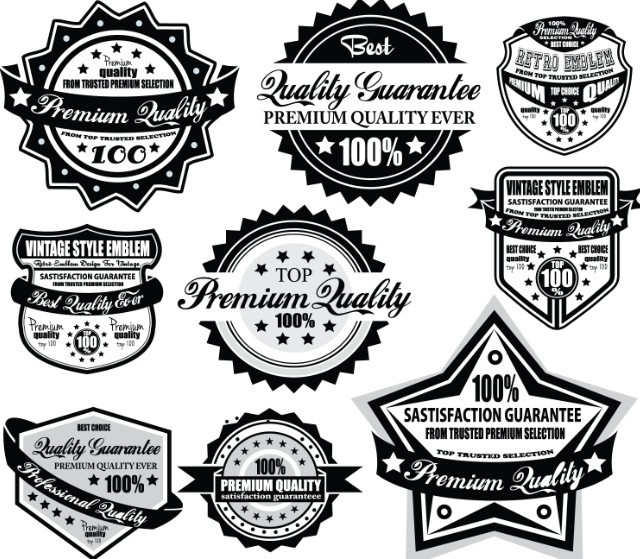 Vector Ribbons Black and White