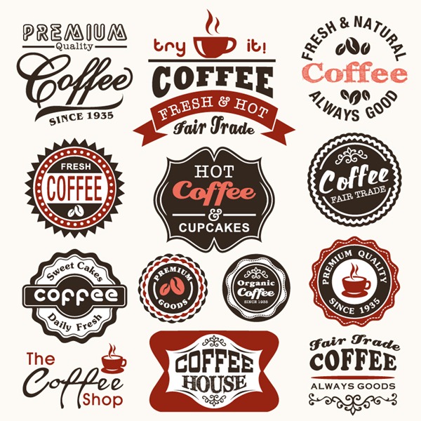 Vector Vintage Labels Coffee