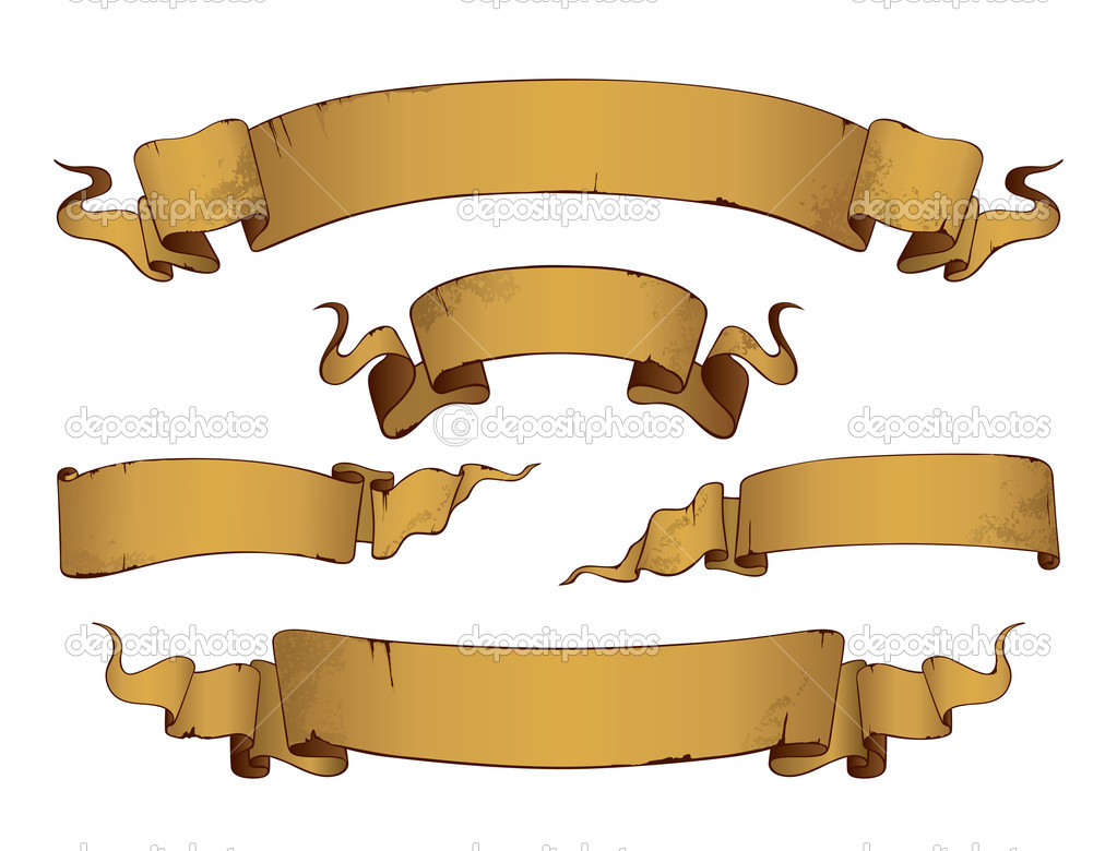 Vintage Blank Scroll Banner Vector Vintage Blank Scroll Banner Vector