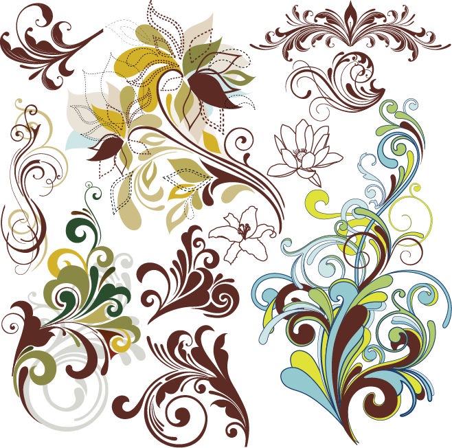 Vintage Floral Design Elements