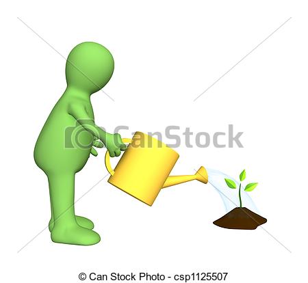 Watering Plants Illustration Watering Plants Illustration
