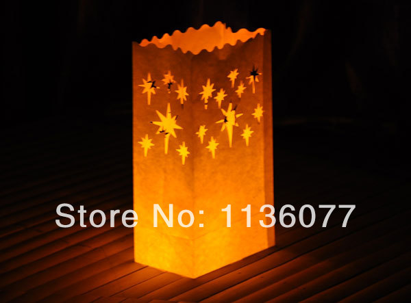 White Paper Bag Candle Lantern