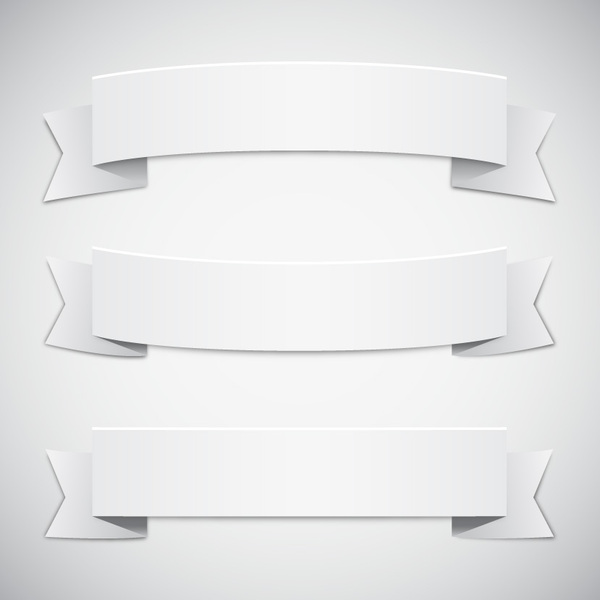 White Ribbon Banner Vector Free