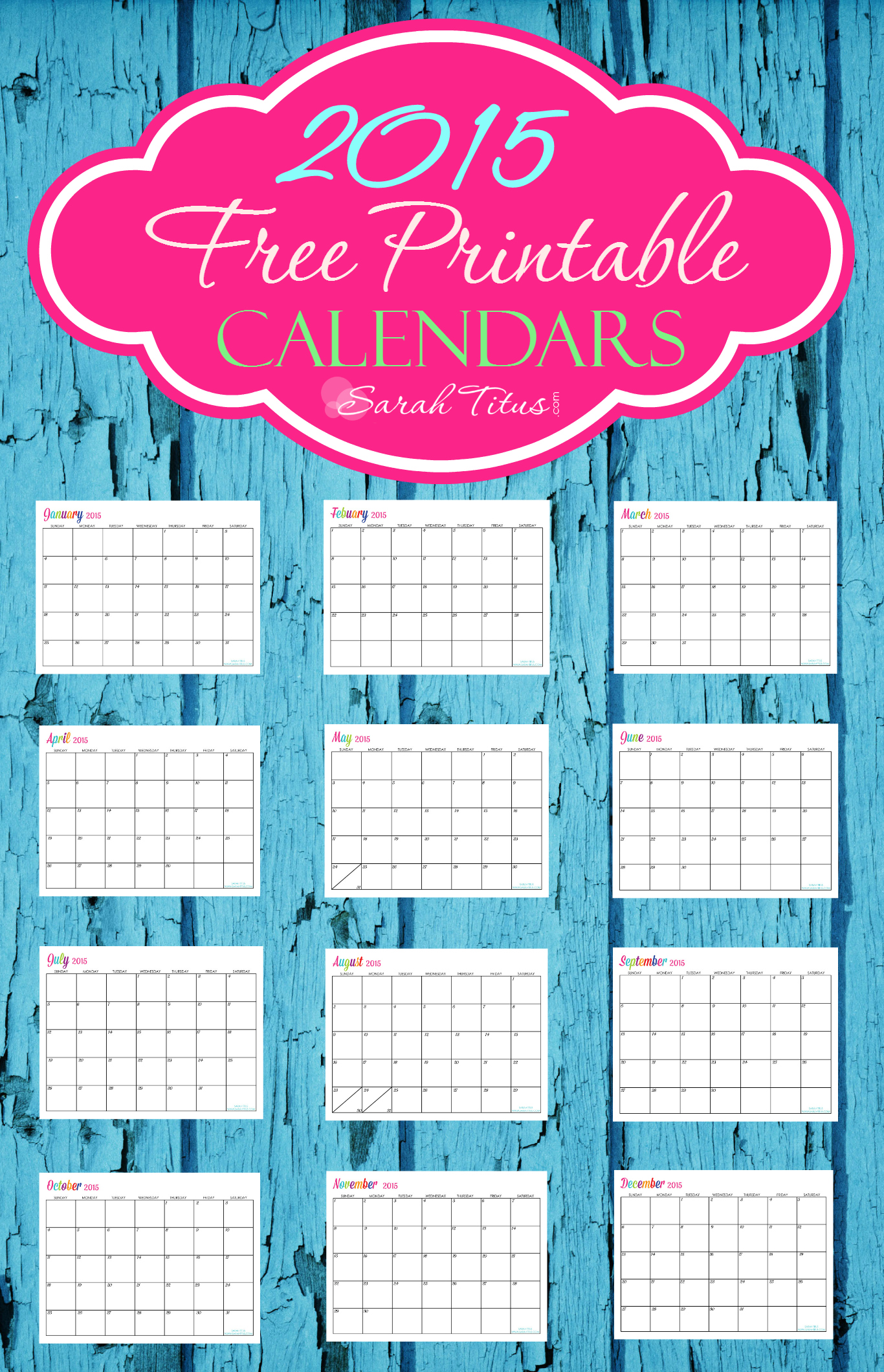 2015 Calendar Printable Free