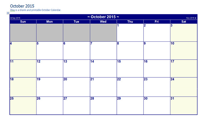 2015 Monthly Calendar Template Editable