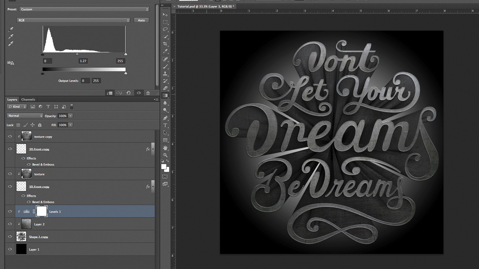 3D Text Photoshop CC