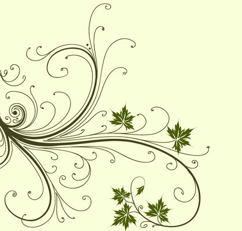 Abstract Swirl Floral Vector