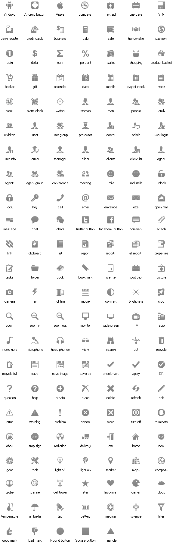 Android Status Bar Icons List
