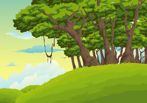 Animated Cartoon Jungle Background