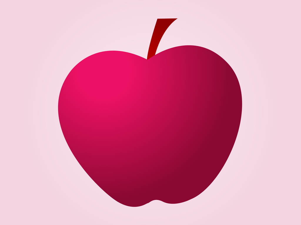 Apple Silhouette Vector Art Free