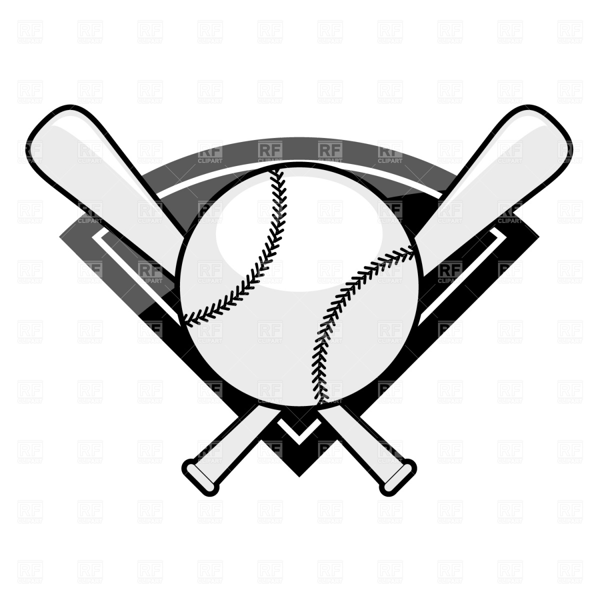 Baseball Bat and Ball Clip Art