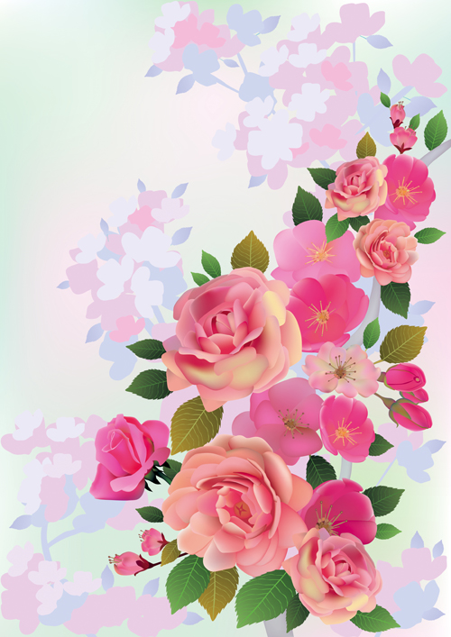 Beautiful Flowers Vector Graphic