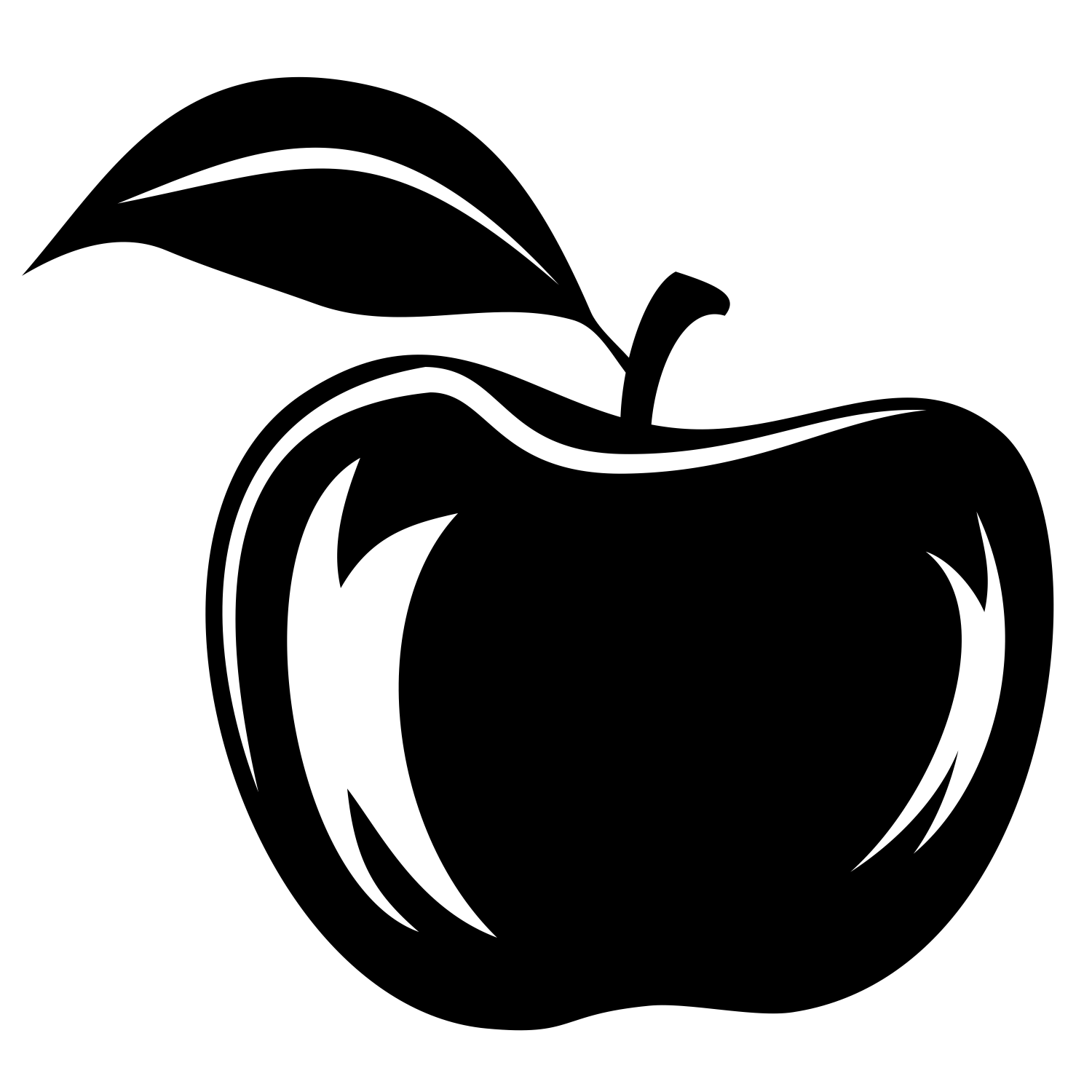 Black and White Apple Vector