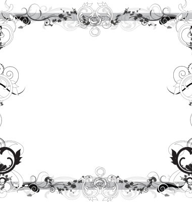 Black and White Flower Frame