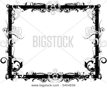 Black and White Flower Frame