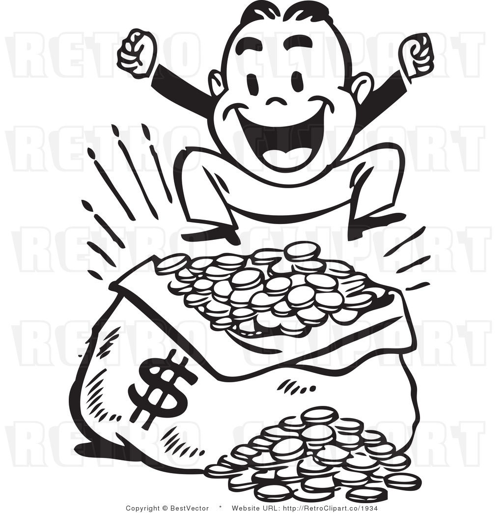 Black and White Money Clip Art Free