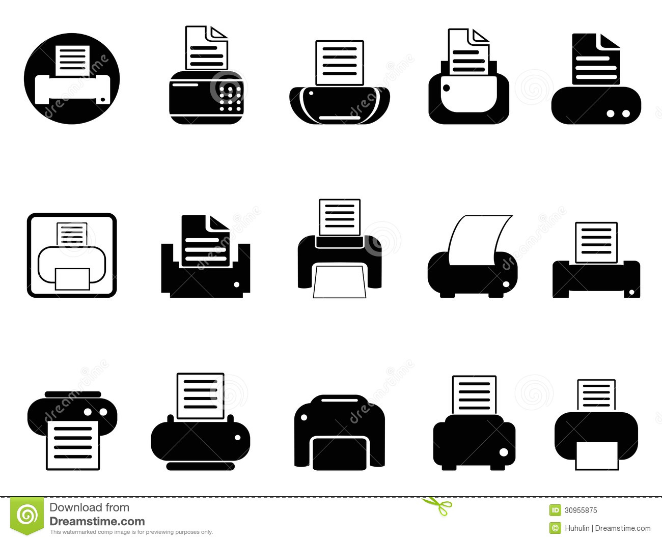 Black and White Printer Icon