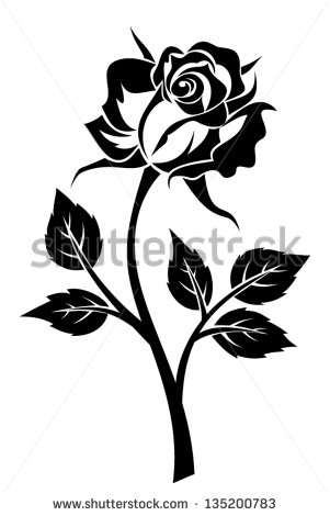 Black and White Rose Silhouette