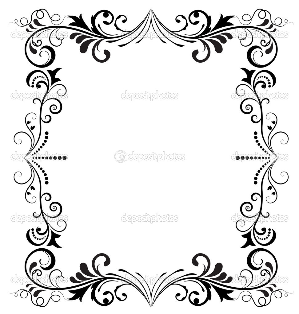 Black and White Vintage Frame Vector