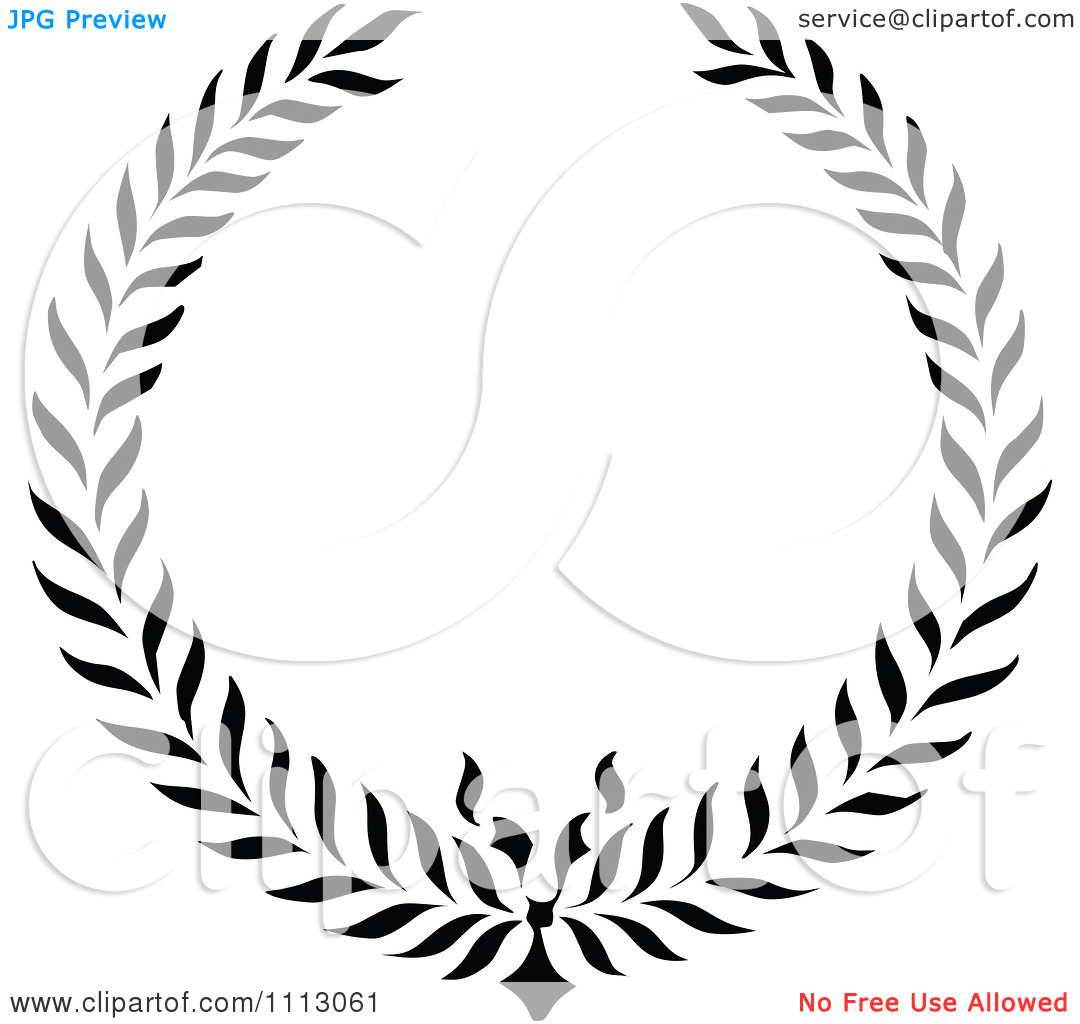 free black and white wreath clip art - photo #26