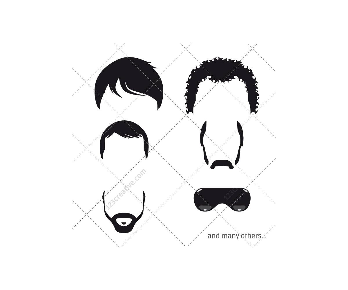 Black Man Face with Beard Vector Black Man Face with Beard Vector