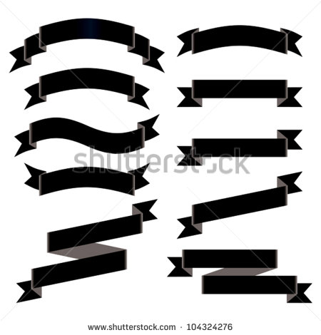 Black Ribbon Banner Vector