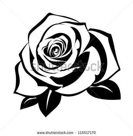 Black Rose Silhouette Vector