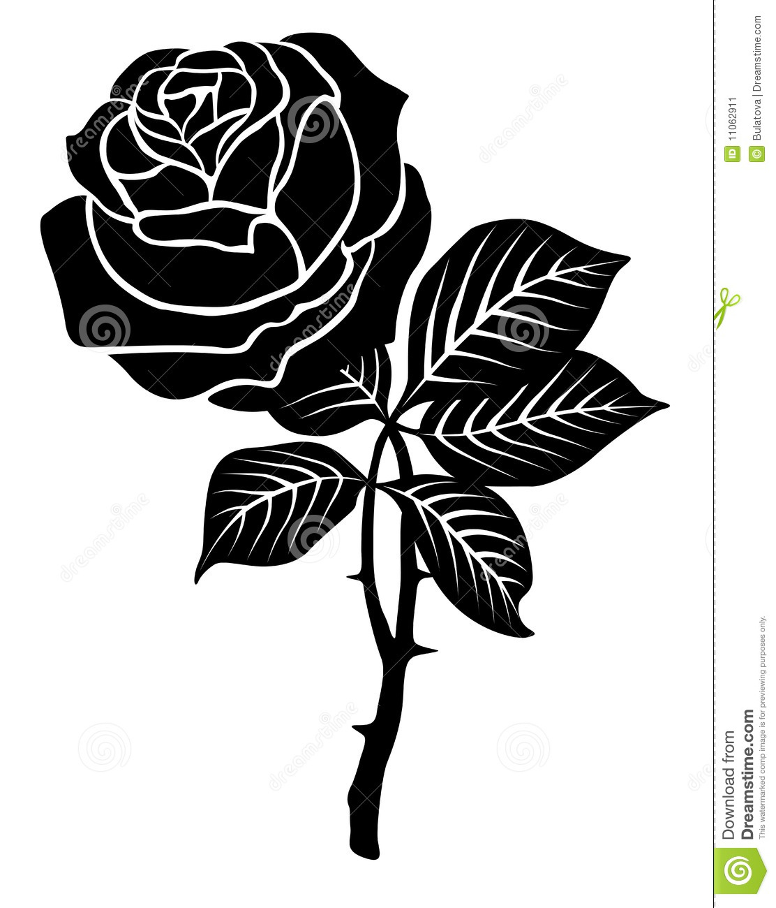 Black Rose Silhouette Vector