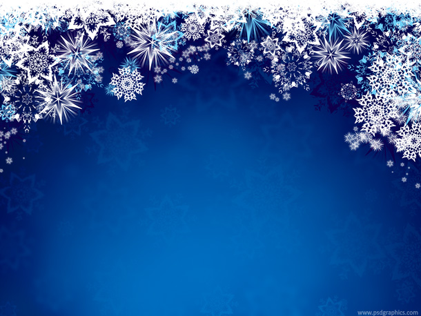 Blue Background with Snow Flakes