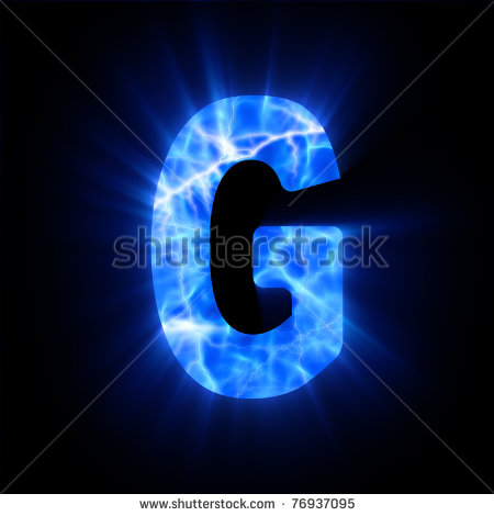 Blue Flame Magic Font Letter G