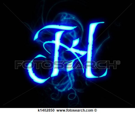 Blue Flame Magic Font Letter H